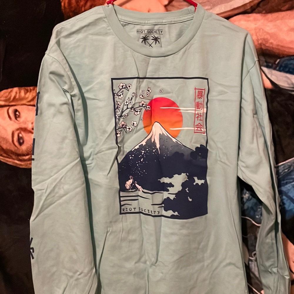 Riot society light blue long sleeve shirt